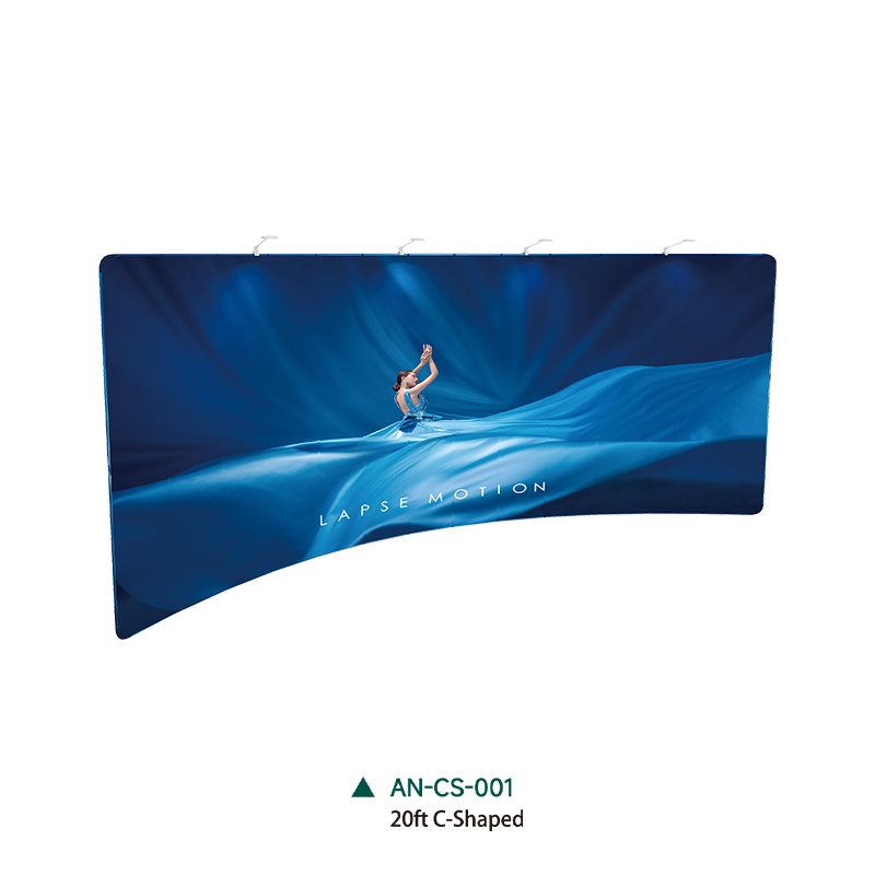 20ft C-Shaped Tension Fabric Backdrop Wall