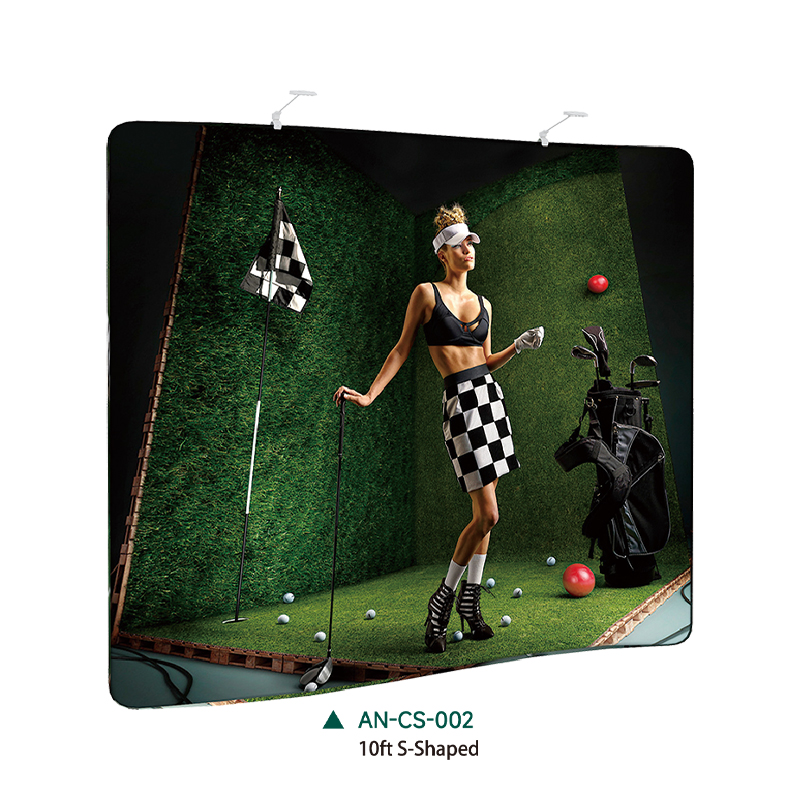 10ft S-Shaped Tension Fabric Backdrop Wall