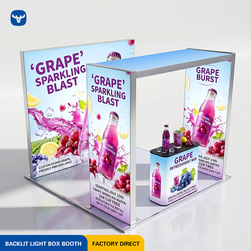 10x10ft Beverage Trade Show Light Box Exhibition Booth Display