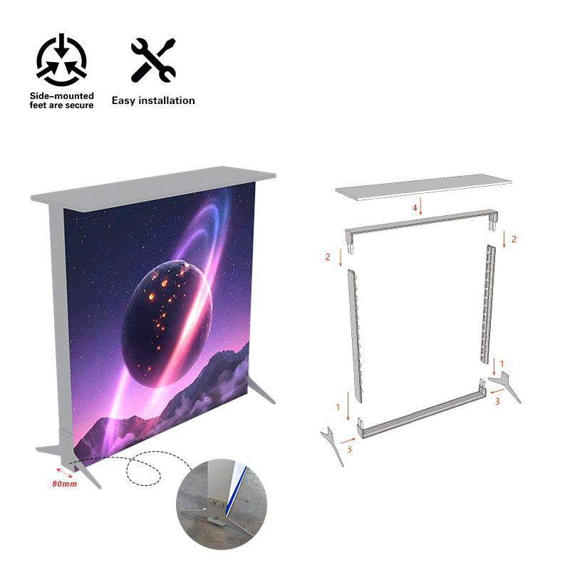 Tool-Free Trade Show Booth Reception Counter Display