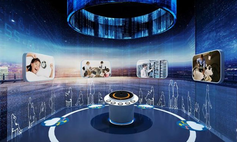 Diverse multimedia display forms in a digital exhibition hall Diverse multimedia display forms in a digital exhibition hall