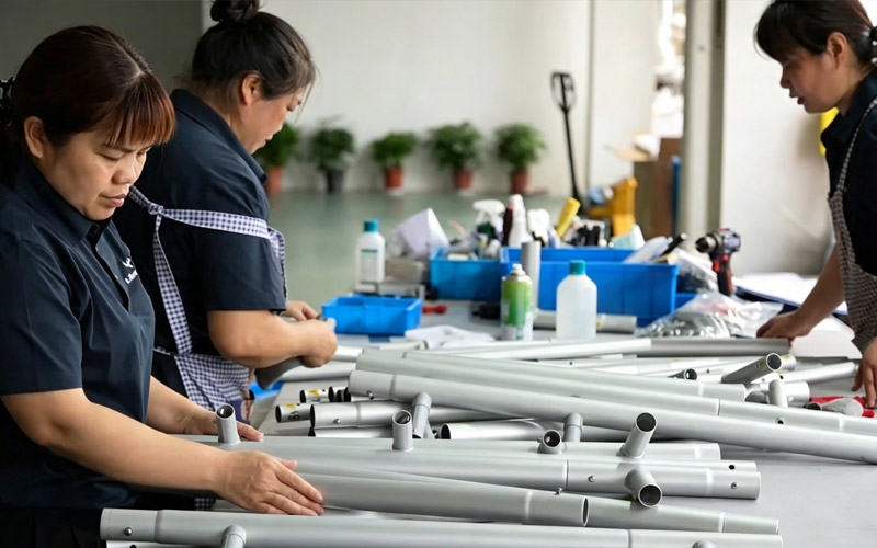 Anew Display frame structure inspection before shipment Anew Display frame structure inspection before shipment