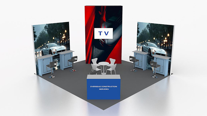 6x6 Trade Show Light Box Exhibition Booth Display 6x6m 20x20ft island exhibition booth solution with fabric light box and SEG light box walls