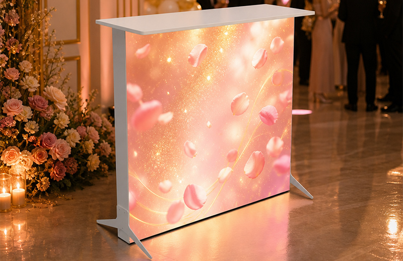 LED Reception Counter - Event Setting LED reception counter serving as an event check-in station and brand activation counter