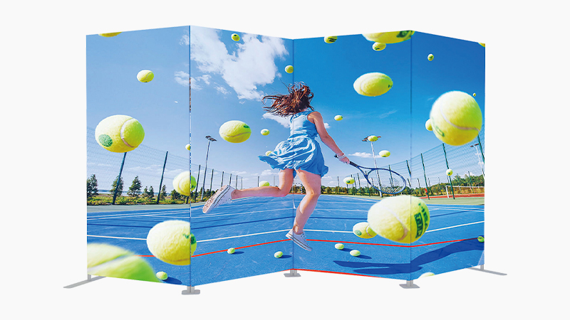 Straight Tube Frame Backdrop - A Compact, Tool-Free Display Wall That Sets Up in Minutes Portable straight tube frame backdrop that snaps together in minutes for trade show, event, and on-the-go brand displays